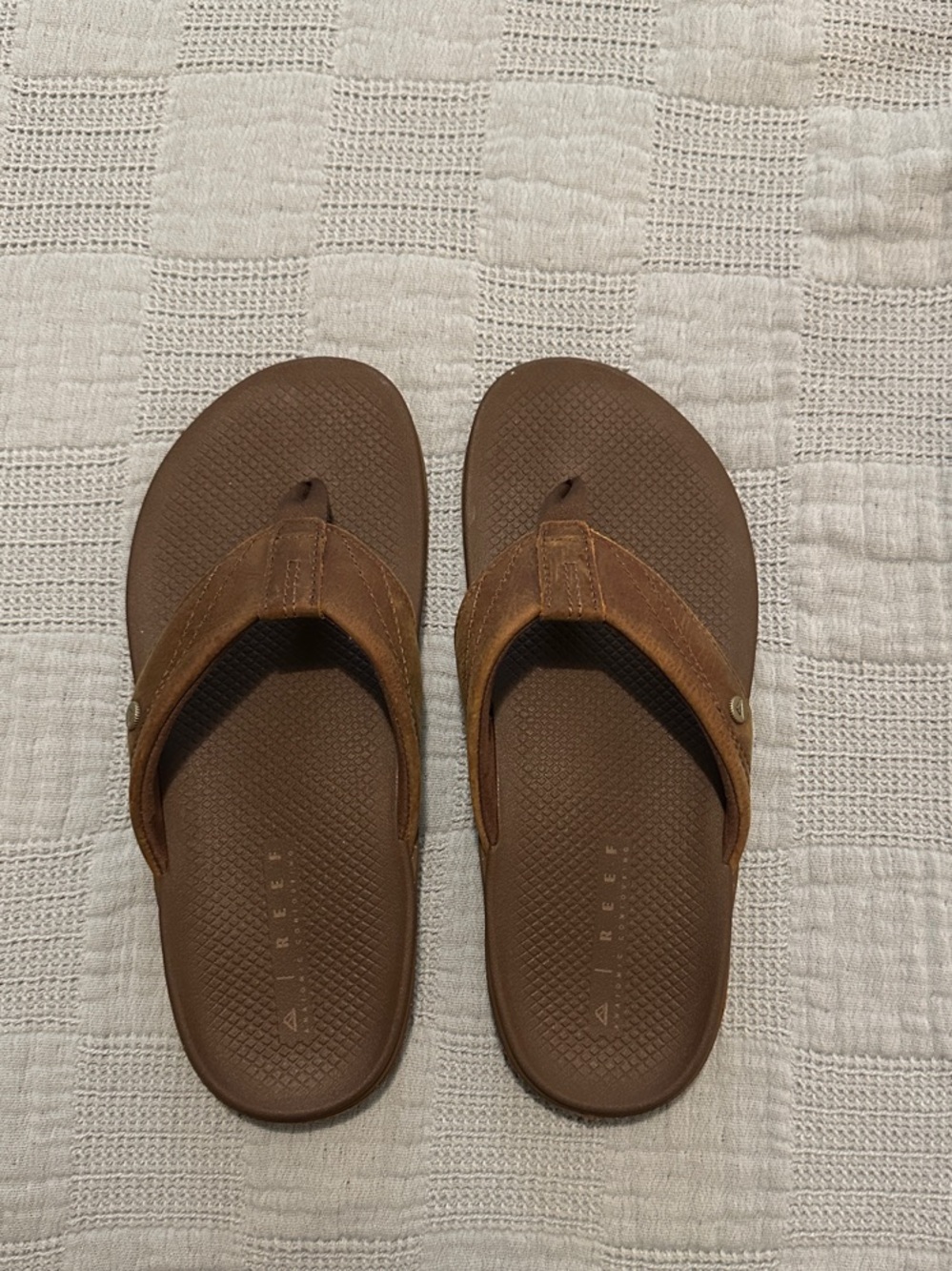 Reef Brown Men's Leather-Style Flip Flop Sandals